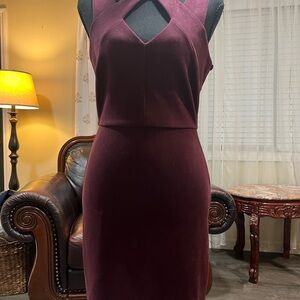 She and Sky Strapless Wine Dress
